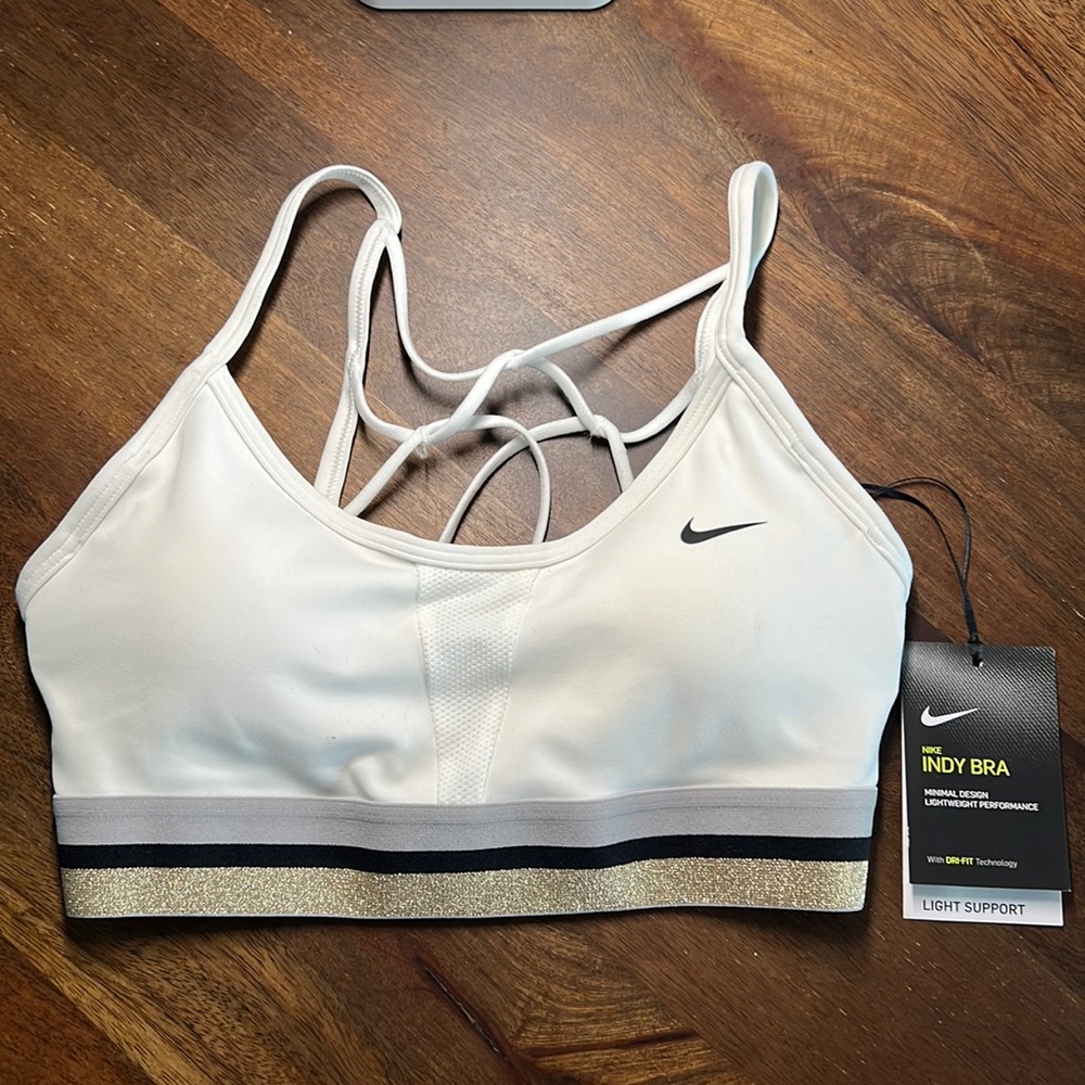 Nike sports bra, white, sz small